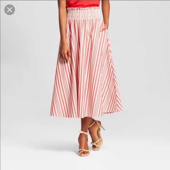 Who What Wear Dresses & Skirts - Who What Wear (Target) red stripe midi skirt NWT Who What Wear Dresses & Skirts - Who What Wear (Target) red stripe midi skirt NWT